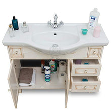 Shop Chic Base mobile bagno in legno patinato avorio shabby e lavabo in ceramica