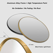 Specchio Rotondo Retroilluminato A LED Illuminato Per Bagno, Con Telaio In Lega Di Alluminio (oro / Nero), Trucco, Specchio Da Barba, Antiappannamento / Impermeabile + Interruttore a sfioramento