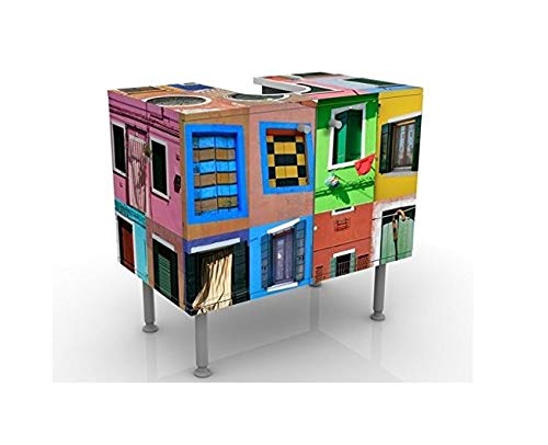 Mobile per lavabo design Windows Of The World 60x55x35cm, basso, Larghezza: 60cm, regolabile, mobiletto da lavandino, lavandino, mobiletto da lavabo, lavabo, mobiletto, bagno, bagnetto, mobile da bagno