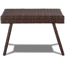 COSTWAY Tavolo in Rattan da Giardino Pieghevole e con Struttura in Ferro