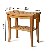 Sgabello da Bagno Sgabello da Doccia in bambù Panca da Doccia a Due Strati Sgabello da Doccia Impermeabile Ispessito per Uso Interno ed Esterno, Colore Legno Naturale, 4825,543 cm