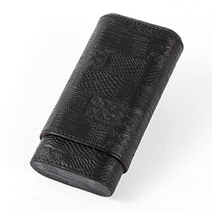 MOBFIDOFG Scatola di sigari Custodia di Cuoio Custodia da Viaggio Humidor Cedar Legno 3 Tubi Contenitore di Sigaro Portatile Mini Sigaro Humidor Box Come Regalo di Natale (Color : Black)