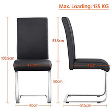 Yaheetech Set 2 Sedie Sala da Pranzo Moderne Imbottite Nere da Salatto Ufficio in Ecopelle e Acciaio Cromato Portata 135 kg