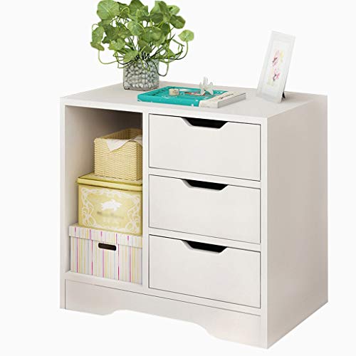 Comodini Decorazione Stoccaggio Household Studio Corridoio di Legno Solido Tre pompaggio Locker Bagno Camera da Letto Assemblea Addensare Soggiorno 49X31.5X48.5cm MUMUJIN (Color : White)