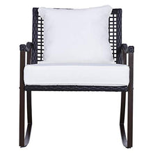 Outsunny Set 2 Sedie a Dondolo da Giardino con Tavolino con Cuscini Esterno Rattan Marrone