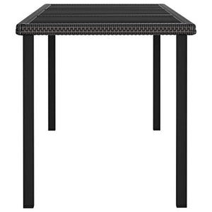 SKM Set da Pranzo da Giardino 7 pz in Polyrattan Nero (54.95kg)