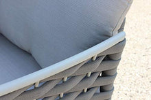 Milani Home s.r.l.s. Salotto da Giardino Grigio in Alluminio con Corda e Cuscini (4 Posti)