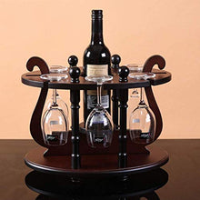 Wine Rack Free Standing vino del metallo rack con supporto di vetro, legno da tavolo Wine Rack, Bicchiere da vino cremagliera del supporto, perfetto for la decorazione domestica/Bar/Wine Cel menso
