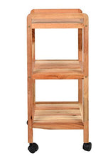 TS-Ideen 7802 - Carrellino su Ruote in Legno di Noce Massiccio, Altezza: 77 cm