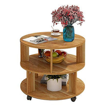Tavolini da caffè Doppio ripiano Tavolino Rotondo Tavolino Tondo Tavolino in Materiale Ecologico in Grado di sopportare 300KG Marrone/Bianco/Beige Tavolino da Divano (Color : Brown)