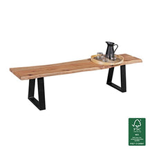 KadimaDesign Ristorazione Bank Gaya accedere Panca in Legno massello Panca di Legno di Acacia 180x40cm Essbank banco di Cucina in Legno Naturale Rustica Robusta