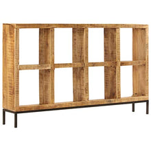 vidaXL Legno Massello di Mango Credenza Solida con 8 Vani Rialzata Design Lineare Colore Naturale Resistente Buffet Madia Mobile Cucina 160x25x95 cm