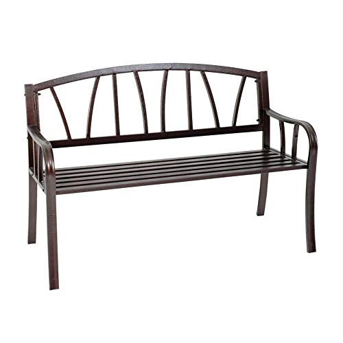 Gartentraum Robusta panchina da Giardino in Acciaio in Look Ferroso - panchina in Metallo Wina