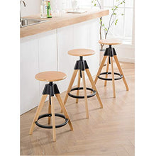 C-J-X STOOL/CHAIR Sgabelli da Bar in Legno Massello, Balcone Cucina Pub Sedia da Pranzo Cucina E Casa Sgabelli da Bar Bar Sedia Girevole KTV(Color:#2,Size:32 * 57-70CM)