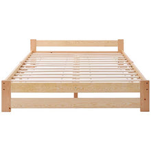 belupai Letto in legno massiccio con testiera e rete a doghe, naturale (200 x 140 cm)