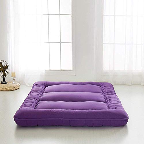ZHAS Tappetino per materassi per Tatami Pieghevole Futon Materasso per Tatami Pieghevole Tappetino per dormitorio per Studenti Giapponese Spesso e Spesso (Colore: Viola, Dimensioni: Regina)