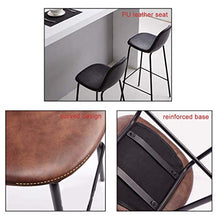 LWW Sgabelli, cuoio elegante Home Décor Iron Art Sgabelli Pu sedile imbottito con schienale, poggiapiedi Pianale da cucina seggiolone,Seduto altezza: 65cm,Seduto altezza: 65cm