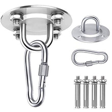 WELLXUNK®Acciaio Inossidabile Gancio per Soffitto,Ancoraggio da Parete e Soffitto,Girevole a 180°Gancio per Soffitto Suspension,capacità di Carico Fino a 400KG,per Altalena, Amaca,Yoga,Sacco da Boxe