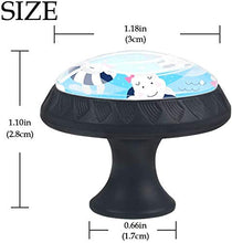 Ragazze dell'ippopotamo che nuotano acqua blu Pomelli per Porta Set di 4 Pomelli per Mobili Manopole per Cassetti Cucina Armadio Vetro