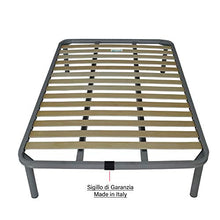SomnusSana - Rete in Ferro con Piedi e Doghe in Legno cm 150x200 H40 una piazza misura personalizzata