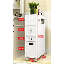 MOODSC igienici armadietto laterale Gabinetto Bagno Mensola Piano per fessure storage rack bagno privato servizi igienici angolo Mensola Locker con ruote da 22 * 48 * 80cm