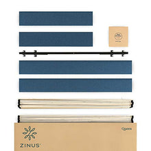ZINUS Curtis 35 cm Telaio del letto a piattaforma imbottito | Base per materasso | Supporto per doghe in legno | Facile da montare | 140 x 190 cm | Blu Navy