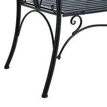 Outsunny Panca da Giardino Esterno Panchina Biposto da Giardino Esterno Metallo 131 × 51 × 90cm Nero
