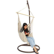 Sedia a hammock, oscillazione da giardino nappa bianca per bambini adulti con bastone in legno per stile nordico all'aperto indoor - 330 libbre di pesi capacità di comfort durata hamac avec support LH