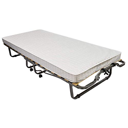 Veraflex COV Colonia - Letto per gli ospiti, 90 x 200 cm, telaio in metallo antracite, materasso grigio chiaro, con custodia protettiva