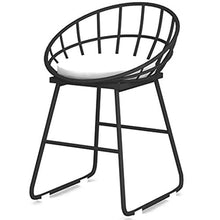LWW Sgabello, Ferro Arte Moderna Sedia Di Ricezione per Office Ristorazione Cucina Sgabelli,Nero,45 cm