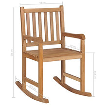 vidaXL Sedia a Dondolo con Cuscino Grigio in Legno di Teak