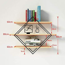 RCLD Una partizione Multipla Purchaseshlr-Mensola Livello Geometrica Diamante Display Stand Deco Domestico Delicato Struttura di Superficie Naturale Dimensioni Diagramma di Legno Solido di Ferro