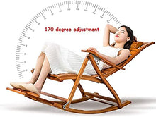Sedia Lounge Sedia Regolabile Chaise Reclinabile Bamboo Sedia a Dondolo Pieghevole Pieghevole Sedia a Sdraio Portatile per Giardino Prato a Sdraio Backyard