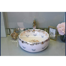 Jgophu China Artistic Porcelain Art - Lavabo da appoggio rettangolare, motivo farfalla