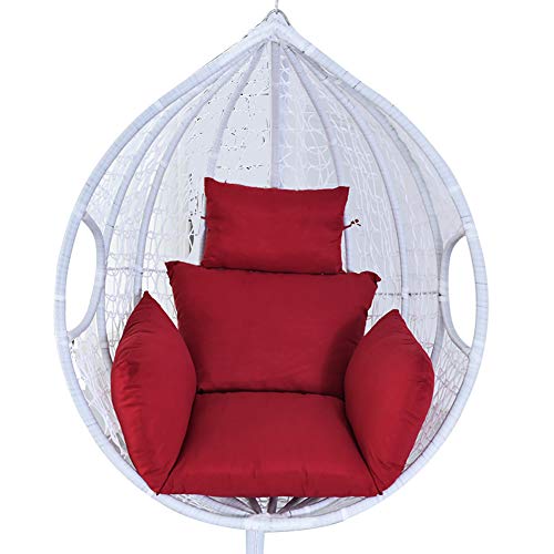 Cuscino per Sedia Sospesa a Dondolo Swing Singolo Cuscini Sdraio Imbottito Cuscino Lettino Divano Sofa , Giardino Interno Esterno Soggiorno Cortile Terrazzo (Vino rosso)