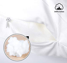 ilauke Cuscino Imbottitura per Divano, Confezione da Combinazione di 40 x 40 cm e 50 x 50 cm, in Cotone e Poliestere di Puro Bianco, Morbido per Casa Ufficio, Divano Sedia Letto, 4 Pezzi