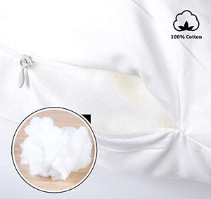 ilauke Cuscino Imbottitura per Divano, Confezione da Combinazione di 40 x 40 cm e 50 x 50 cm, in Cotone e Poliestere di Puro Bianco, Morbido per Casa Ufficio, Divano Sedia Letto, 4 Pezzi