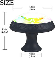Cane animale dell'acquerello Cat Paw Colorful Pomelli per Porta Set di 4 Pomelli per Mobili Manopole per Cassetti Cucina Armadio Vetro