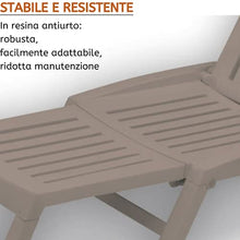 Lettino Prendisole da Giardino Pieghevole, in Resina Antiurto, Design Contemporaneo 177x30x61h (Tortora)