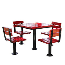 Set tavolo e panca da esterno in 4 pezzi, Resistenza agli agenti atmosferici del telaio metallico e doghe in legno massello Panchine e tavoli, Per giardino esterno Tavolo da picnic e panca