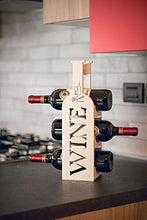 Torre Portabottiglie Vino in Bambù - Cantinetta per esposizione di 3 Bottiglie classiche di Vino - dal Design Esclusivo e Minimal - Ottima Idea Regalo - Pensato per tutti gli Ambienti