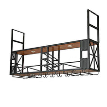 JHGJBJ Metallo Vino Rack Appesa, Ispessito, Spessore, Robusto E Una Scaffalatura Cucina Stabile Controsoffitto Appeso, con 2 Tipi di Supporti di Tazza, con Luci (Size : 120x30x80cm)