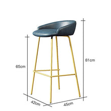 Ljings - Sedie da bar in metallo, altezza da bancone da cucina per pub, per interni, esterni, sedie da pranzo, sgabelli con schienale e poggiapiedi, colore: blu