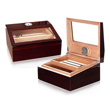Auoeer Noce humidor Cigar Box Mostra Una Piccola Finestra Trasparente Cigar Cabinet