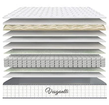 Vesgantti Materasso una Piazza e Mezza 140x200x24, 7 zone in Memory Foam, Molle Insacchettate Individuali, con stampa e cinturino per cucire, Confortevole e Traspirante, Rigidità Media, Sottovuoto