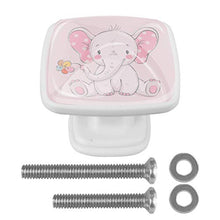 Fiore di elefante rosa 4 PCS Pomelli per Porta, Pomolo per Mobile, Pomelli per Mobili con Viti, Maniglia per Armadietto, Pomelli per Porta, Pomelli per Cassetti per Porta, Armadio, Cassetto e Credenza