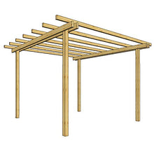 F-U Pergola Gazebo 3x3 in Pino impregnato Copertura da Esterni tettoia
