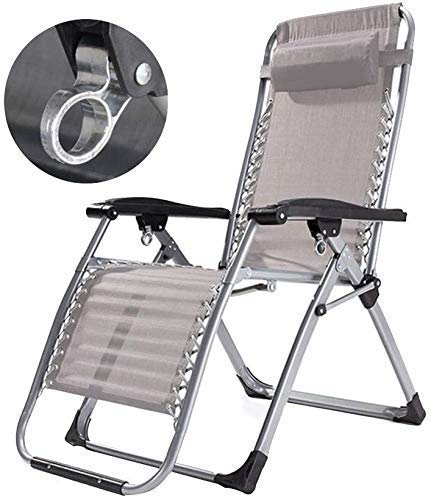 Lettino prendisole Heavy Duty Zero Gravity Sedia reclinabile con portabicchieri e porta telefono, Lettino prendisole da giardino esterno, Sedia reclinabile pieghevole Sedia sdraio da spiaggia Reclinab