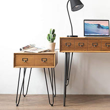 Oupai Tavolini Comodino, Legno Solido Camera Comodino Retro Fianco del Mobile Storage Box Laterale Tabella 1 Cassetto Robusto e Durevole 17 × 17 × 22 Pollici per Soggiorno Camera da Letto