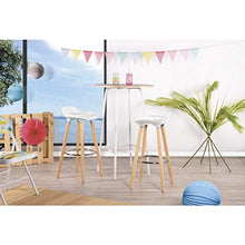 Homy Casa Set of 2 Bar Stools White with Footrest Wooden Frame - Jasmine Scandinave Bar Chairs